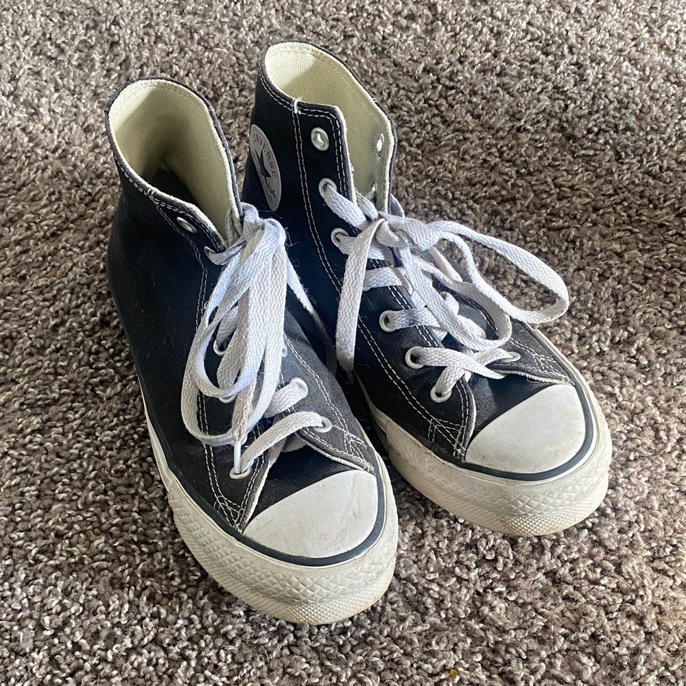 Classic Black High-Top Kids Sneakers